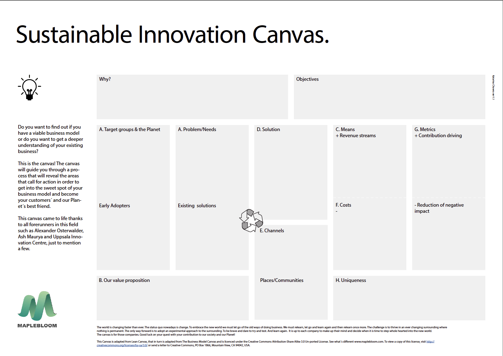Sustainable Innovation Canvas